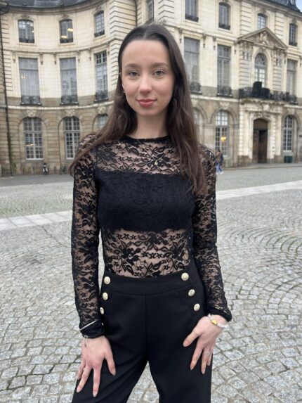 Body à Dentelle à Nœud Dos Nu