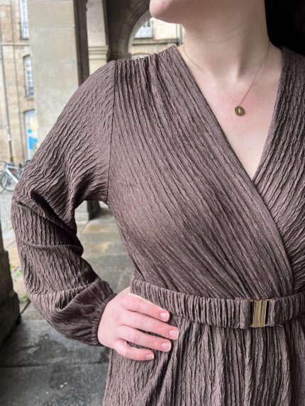 Robe Longue Avec Ceinture Chocolat 2
