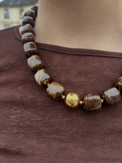 Collier À Pierres Marron 3