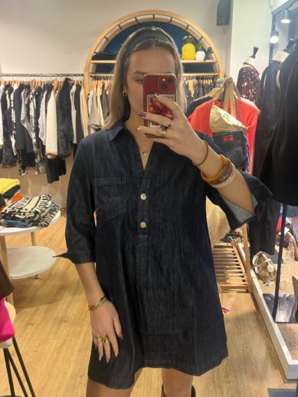 Robe chemise bleu brut 1