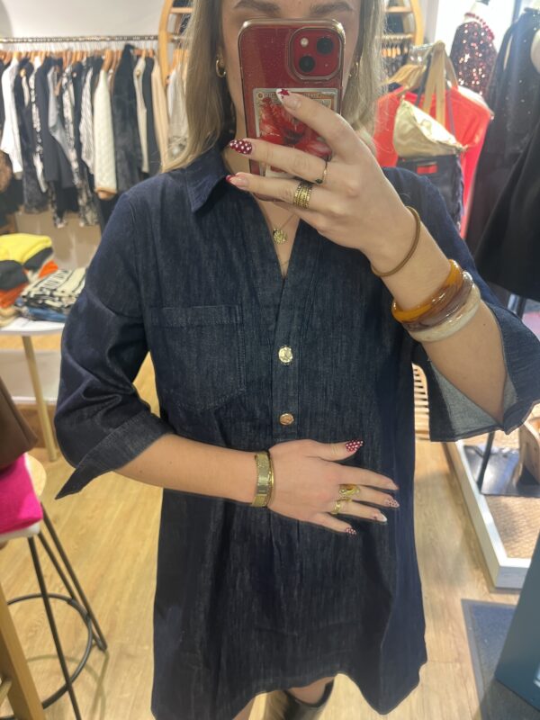 Robe chemise bleu brut 2