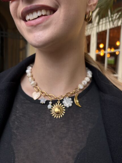 Collier charms blanc 1