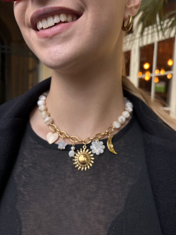 Collier charms blanc 1