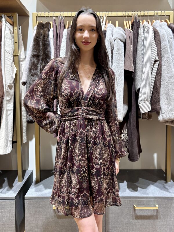 Robe Courte À Motif Bordeaux 1