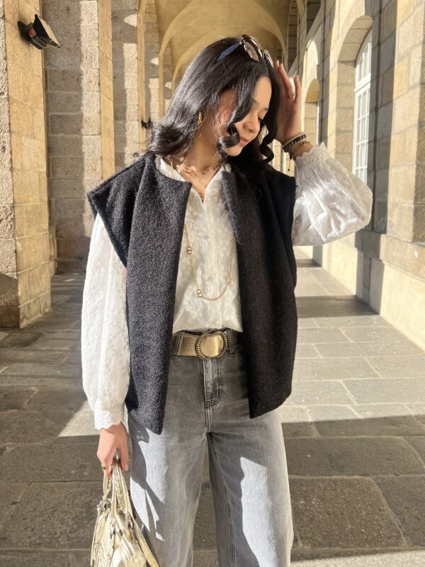 Gilet Sans Manches Structuré Noir 2