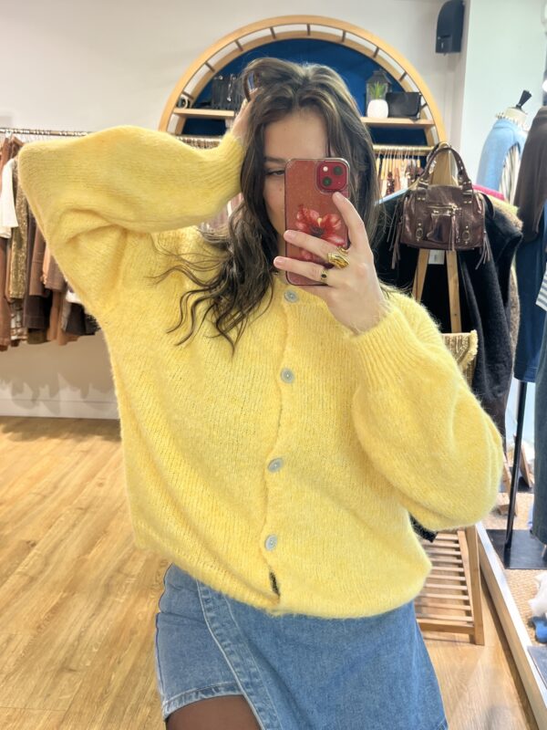 Gilet en laine jaune citron