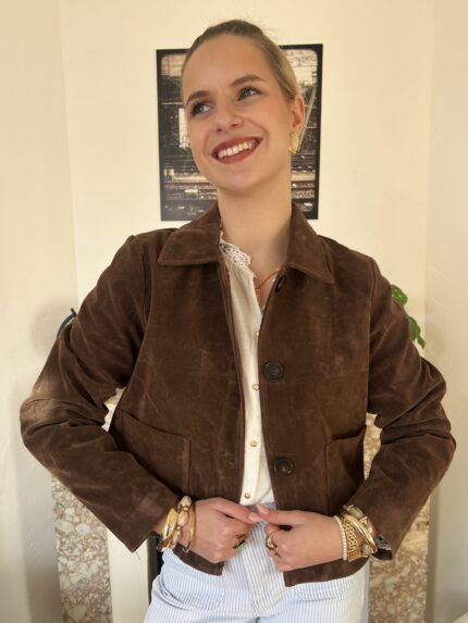 Veste Suédine Chocolat