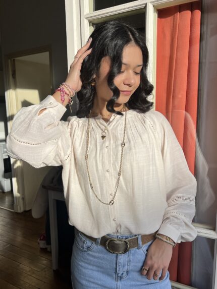 Blouse Écru Au Style Bohème