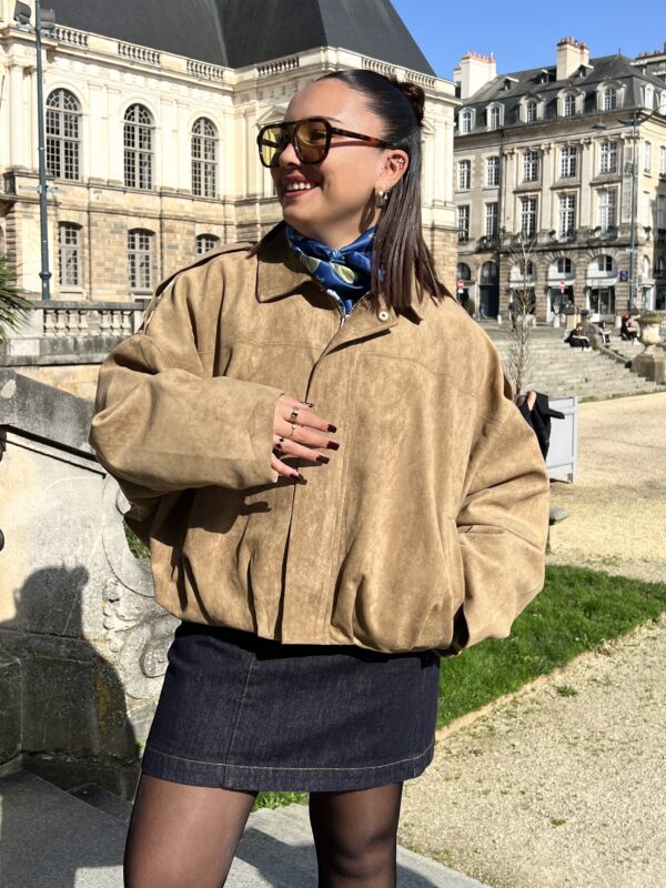 Veste Effet Daim Camel