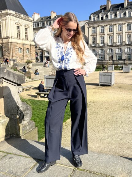 Pantalon Bleu Marine Style Ballon