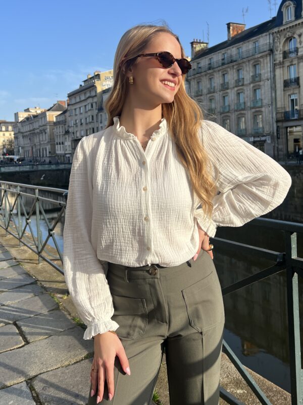 Blouse En Gaze De Coton Blanc