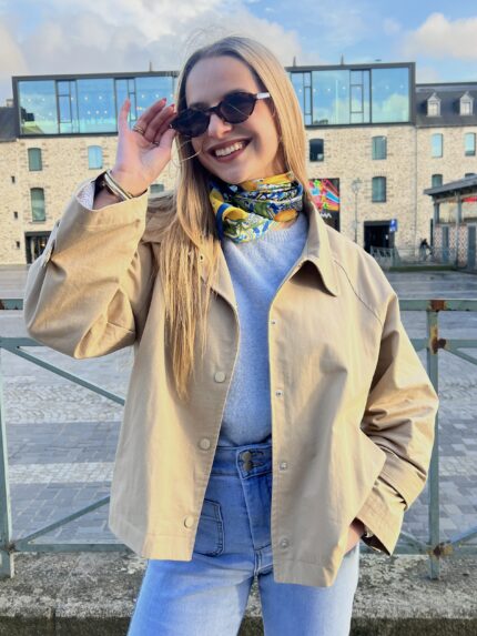 Trench Beige À Doublure Rayée