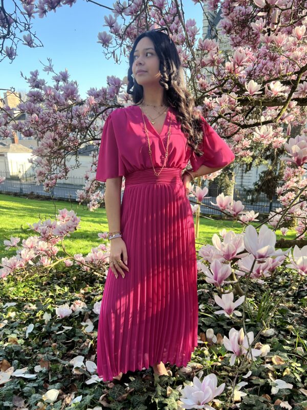 Robe cérémonie rose fushia