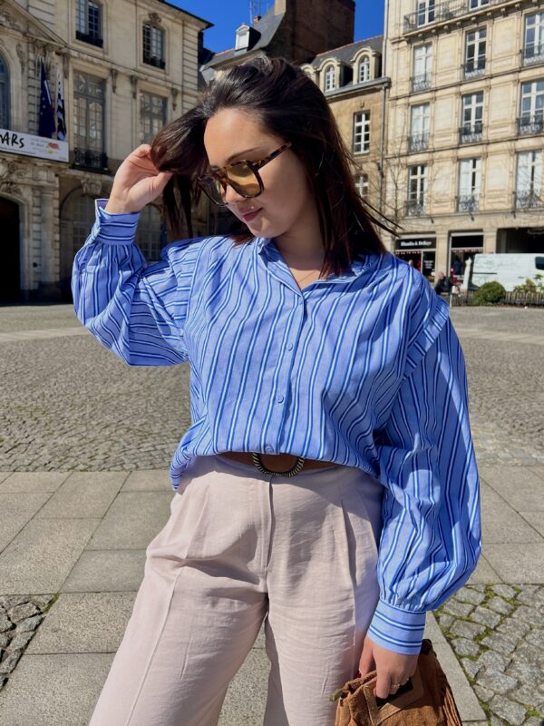 Blouse À Rayures Bleues