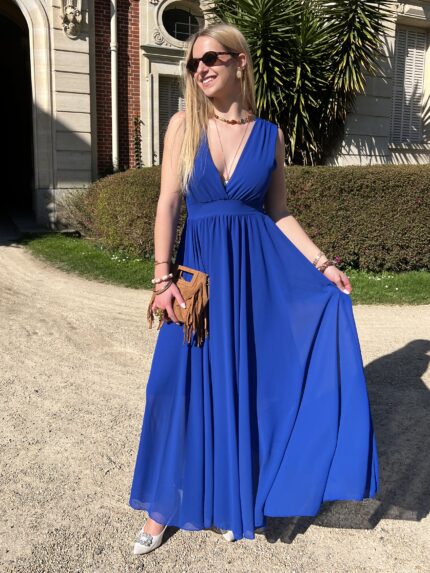Robe Cocktail Bleu Roi
